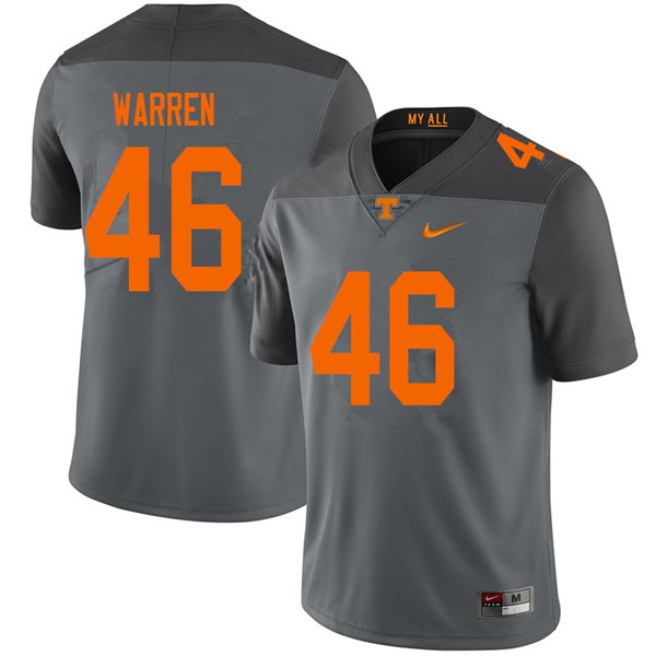 Men #46 Joshua Warren Tennessee Volunteers College Football Jerseys Sale-Gray